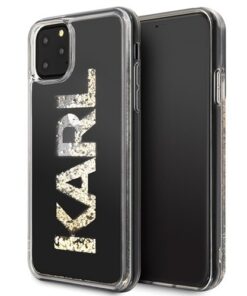 ovitek Karl Lagerfeld za iPhone 11 Pro Max Karl logo Glitter crna