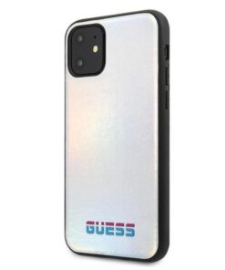 ovitek Guess za iPhone 11 srebrni silver hard case Iridescent 1