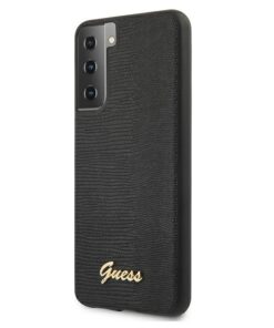 ovitek Guess za S21 G991 crna black hardcase Lizard Collection 1