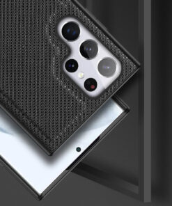 ovitek Dux Ducis Fino case covered with nylon material for Samsung Galaxy S22 Ultra black crna 3