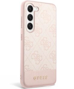 Ovitek GUESS za Samsung Galaxy S23 Stripe Collection roza - slika 2