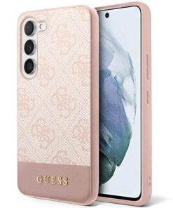 Ovitek GUESS za Samsung Galaxy S23 Stripe Collection roza