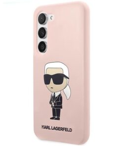 ovitek Karl Lagerfeld za samsung galaxy S23 plus roza Silicone Ikonik 1