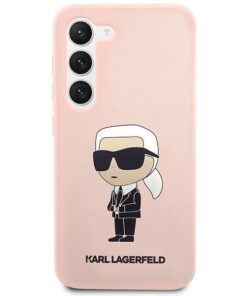 ovitek Karl Lagerfeld za samsung galaxy S23 plus roza Silicone Ikonik 2