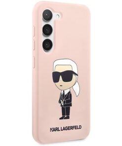 ovitek Karl Lagerfeld za samsung galaxy S23 plus roza Silicone Ikonik 3