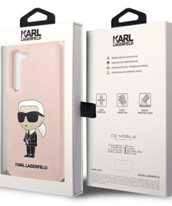 ovitek Karl Lagerfeld za samsung galaxy S23 plus roza Silicone Ikonik 4