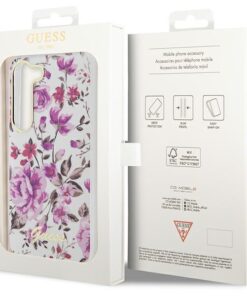 ovitek Guess za samsung galaxy S23 flower collection roza 3