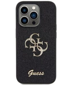 ovitek Guess Glitter Script Big za iPhone 15 Pro crna 2