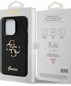 ovitek Guess Glitter Script Big za iPhone 15 Pro crna 4