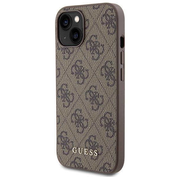 Ovitek Guess Metal Gold Logo za iPhone 15 rjava 2 Ovitek Guess Metal Gold Logo za iPhone 15 rjava - slika 2