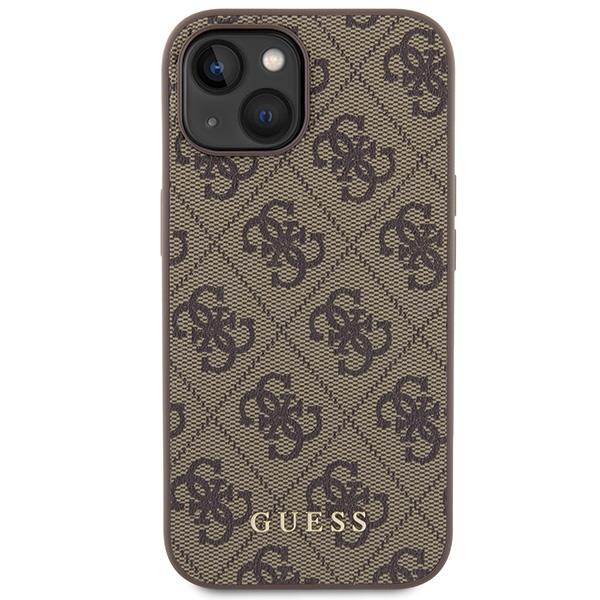Ovitek Guess Metal Gold Logo za iPhone 15 rjava 3 Ovitek Guess Metal Gold Logo za iPhone 15 rjava - slika 3