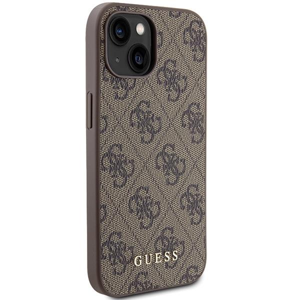 Ovitek Guess Metal Gold Logo za iPhone 15 rjava 4 Ovitek Guess Metal Gold Logo za iPhone 15 rjava - slika 4