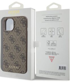 Ovitek Guess Metal Gold Logo za iPhone 15 rjava 9 Ovitek Guess Metal Gold Logo za iPhone 15 rjava - slika 5