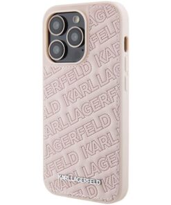 ovitek Karl Lagerfeld Quilted K Pattern za iPhone 15 roza 1