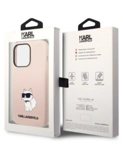 ovitek karl lagerfeld za iphone 14 pro silicone choupette roza 4