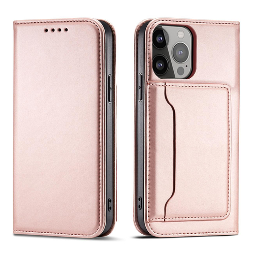 Preklopni etui Magnet Card za iPhone 13/14, roza 1 etui Magnet Card za iPhone 14 iphone 13 roza 1