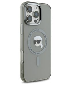 ovitek za iphone 16 pro Karl Lagerfeld Metal Karl Head MagSafe crna 2