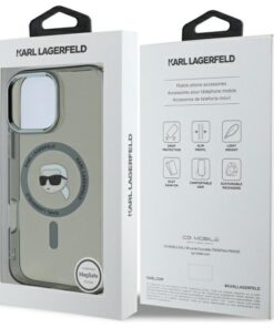 ovitek za iphone 16 pro Karl Lagerfeld Metal Karl Head MagSafe crna 3