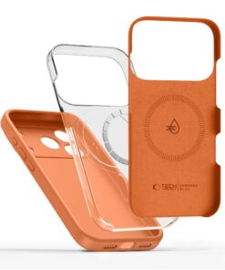 ovitek za iphone 17 pro Tech Protect Silicone MagSafe oranzna 1