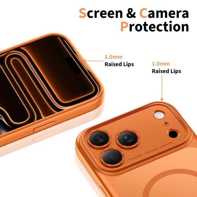 Tech Protect ovitek za iPhone 17 Pro MagSafe oranžna 3 ovitek Tech Protect Magpeak MagSafe za iPhone 17 Pro oranzna 3