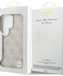 ovitek Guess 4G Embossed Ring MagSafe za Samsung Galaxy S26 Ultra roza 2