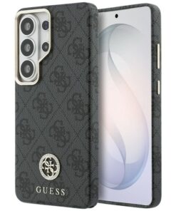 ovitek Guess 4G Rhinestone Round Logo MagSafe za Samsung Galaxy S26 Ultra crna 1