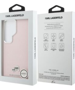 ovitek karl lagerfeld saffiano kc metal logo magsafe za samsung galaxy s26 ultra roza 3