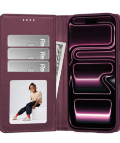 Preklopni etui Wallet MagSafe za iPhone 17 Pro Max/18 Pro Max burgundy 9 etui z denarnico za iPhone 17 Pro Max 18 Pro Max burgundy 5