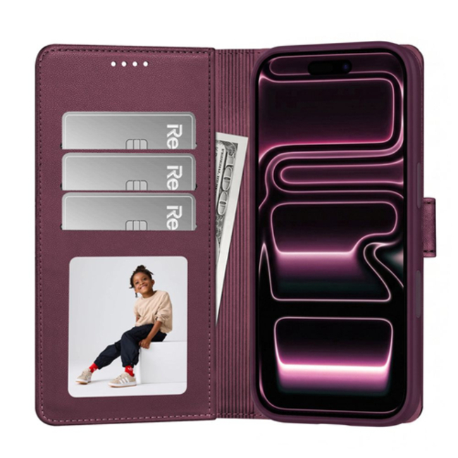 Preklopni etui Wallet MagSafe za iPhone 17 Pro Max/18 Pro Max burgundy 5 etui z denarnico za iPhone 17 Pro Max 18 Pro Max burgundy 5