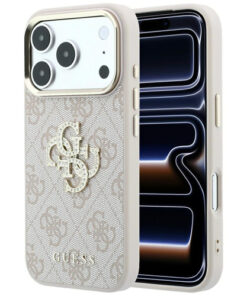 Ovitek Guess Strass Logo za iPhone 17 Pro/18 Pro roza