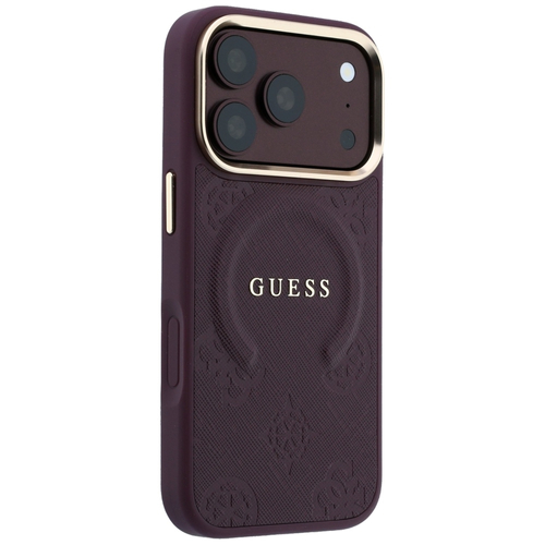 Ovitek Guess Saffiano Peony Ring MagSafe za iPhone 17 Pro Max / 18 Pro Max burgundy 3 Ovitek Guess Saffiano Peony Ring MagSafe za iPhone 17 Pro Max / 18 Pro Max burgundy - slika 3