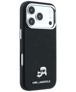 Ovitek Karl Lagerfeld Grained Heads Metal MagSafe za iPhone 17 Pro Max/18 Pro Max črna - slika 3