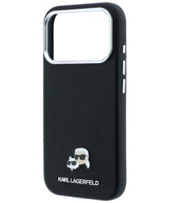 Ovitek Karl Lagerfeld Grained Heads Metal MagSafe za iPhone 17 Pro Max/18 Pro Max črna - slika 4