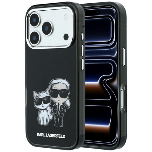 Ovitek Karl Lagerfeld Smooth Karl & Choupette Sketch MagSafe za iPhone 17 Pro/18 Pro črna 1 Ovitek Karl Lagerfeld Smooth Karl & Choupette Sketch MagSafe za iPhone 17 Pro/18 Pro črna