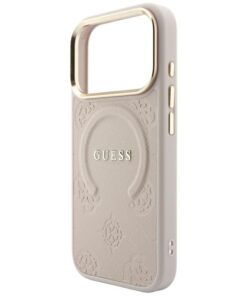Ovitek Guess Saffiano Peony Ring MagSafe za iPhone 17 Pro Max / 18 Pro Max roza - slika 2