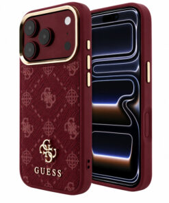 Ovitek Big Guess Strass Logo za iPhone 17 Pro/18 Pro burgundy
