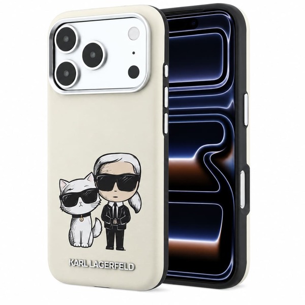 Ovitek Karl Lagerfeld Smooth Leather Karl & Choupette Sketch MagSafe za iPhone 17 Pro Max/18 Pro Max bež 1 Ovitek Karl Lagerfeld Smooth Leather Karl & Choupette Sketch MagSafe za iPhone 17 Pro Max/18 Pro Max bež