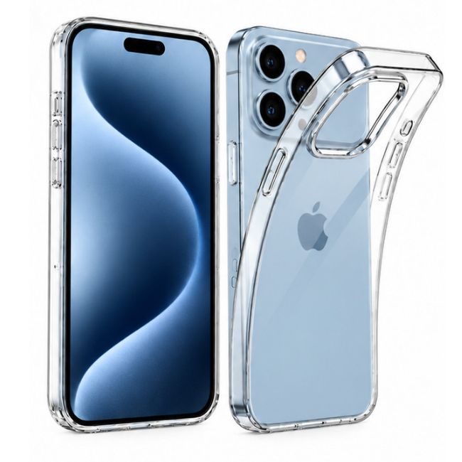 Transparentni ovitek iz visoko kvalitetnega 1,5 mm silikona za iPhone 18 Pro Max 1 transparentni ovitek iphone 18 pro