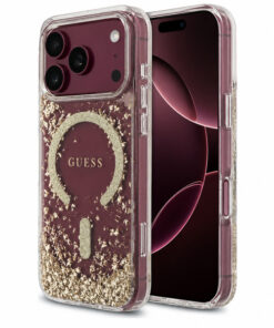 Ovitek Resin Bottom Glitter MagSafe za iPhone 17 Pro/18 Pro transparent/zlata