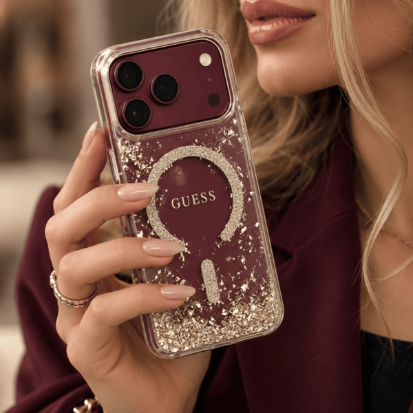Ovitek Resin Bottom Glitter MagSafe za iPhone 17 Pro/18 Pro transparent/zlata 5 Ovitek Resin Bottom Glitter MagSafe za iPhone 17 Pro/18 Pro transparent/zlata - slika 5